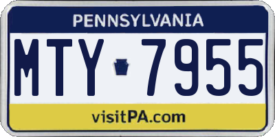 PA license plate MTY7955