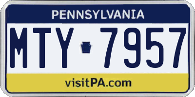 PA license plate MTY7957