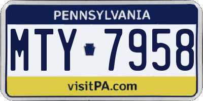 PA license plate MTY7958