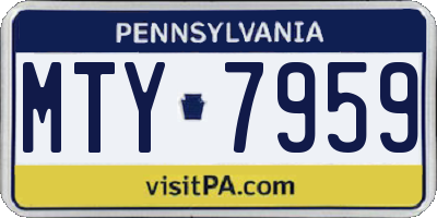 PA license plate MTY7959