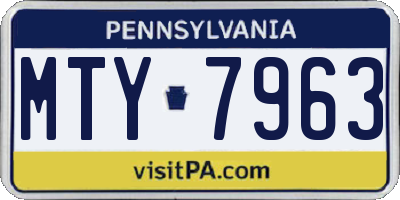 PA license plate MTY7963