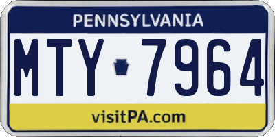 PA license plate MTY7964