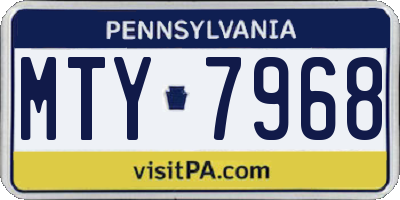 PA license plate MTY7968