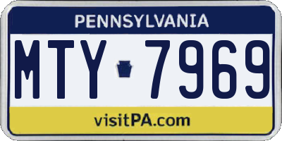 PA license plate MTY7969
