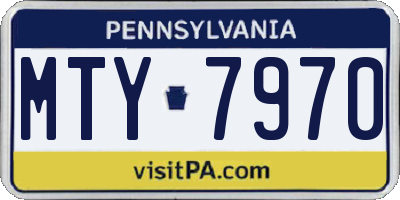 PA license plate MTY7970