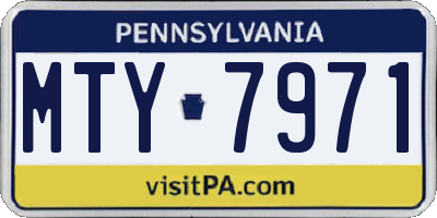 PA license plate MTY7971