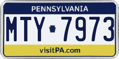 PA license plate MTY7973