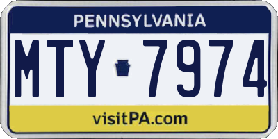 PA license plate MTY7974