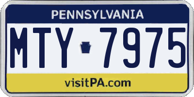 PA license plate MTY7975