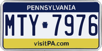 PA license plate MTY7976