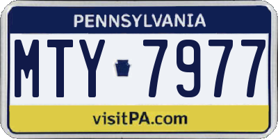PA license plate MTY7977