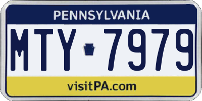PA license plate MTY7979