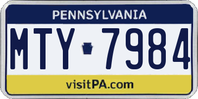 PA license plate MTY7984