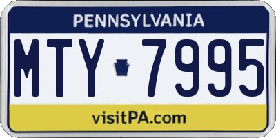 PA license plate MTY7995