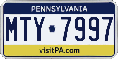 PA license plate MTY7997