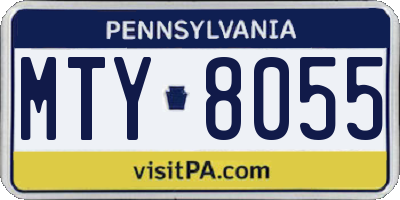 PA license plate MTY8055