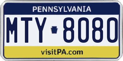 PA license plate MTY8080