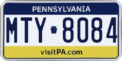 PA license plate MTY8084