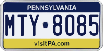 PA license plate MTY8085
