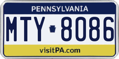 PA license plate MTY8086
