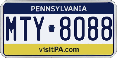 PA license plate MTY8088