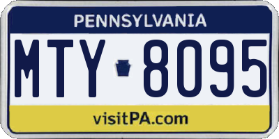 PA license plate MTY8095
