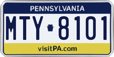PA license plate MTY8101