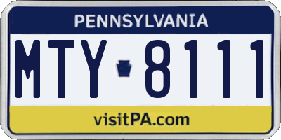 PA license plate MTY8111