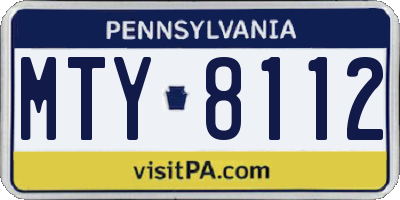 PA license plate MTY8112