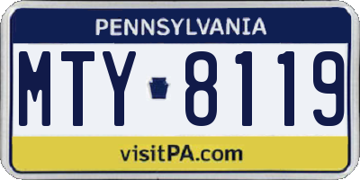 PA license plate MTY8119