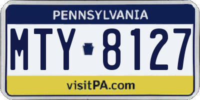 PA license plate MTY8127