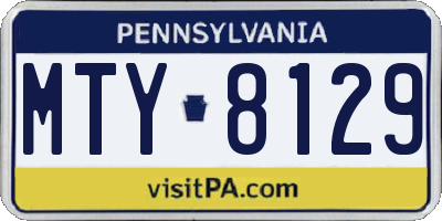 PA license plate MTY8129