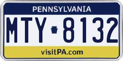 PA license plate MTY8132