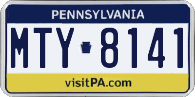 PA license plate MTY8141