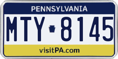 PA license plate MTY8145