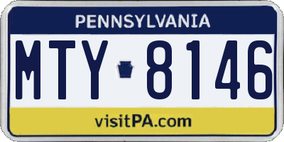 PA license plate MTY8146