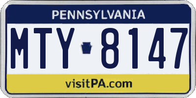 PA license plate MTY8147