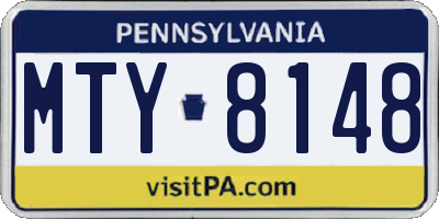 PA license plate MTY8148