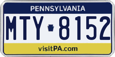 PA license plate MTY8152