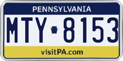 PA license plate MTY8153