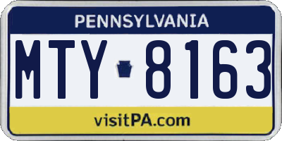 PA license plate MTY8163