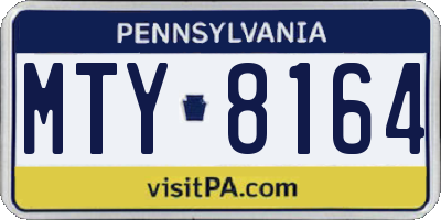 PA license plate MTY8164
