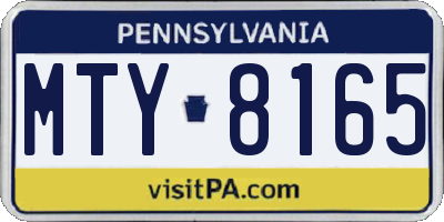 PA license plate MTY8165