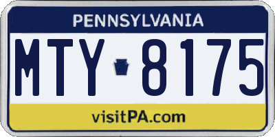PA license plate MTY8175