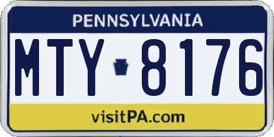 PA license plate MTY8176