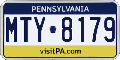 PA license plate MTY8179