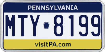 PA license plate MTY8199