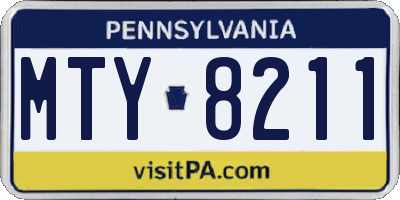 PA license plate MTY8211