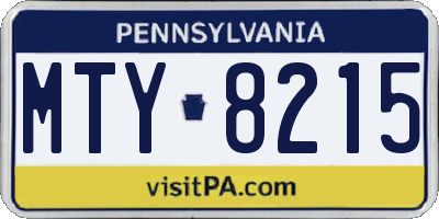 PA license plate MTY8215