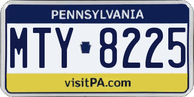 PA license plate MTY8225
